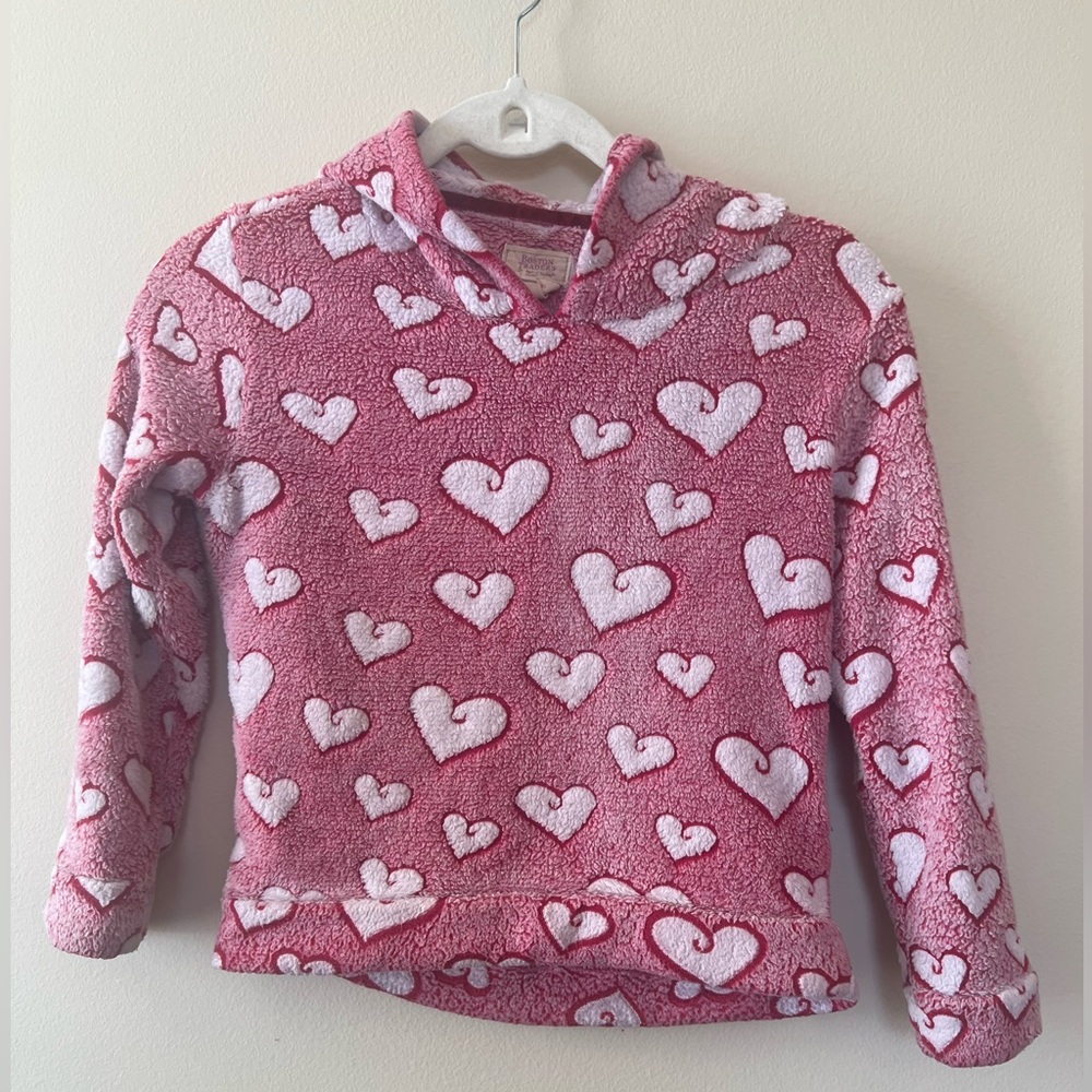 Boston Traders kids girls size small 7/8 valentines hearts‎ hooded sweatshirt